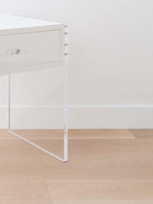 The Homenature Dune Lacquer And Lucite End Table