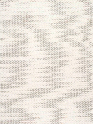 Hand Woven Chunky Woolen Cable Rug In Off White