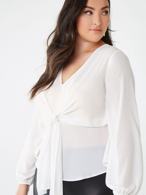 Plus Size Knotted Top