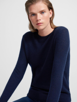 Crewneck Sweater In Feather Cashmere