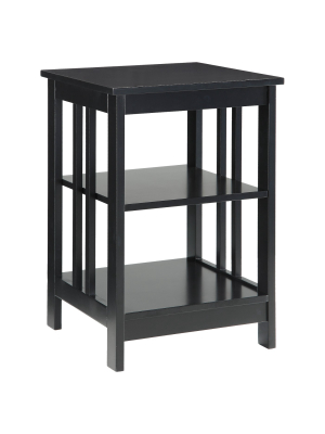 Mission End Table - Black - Convenience Concepts