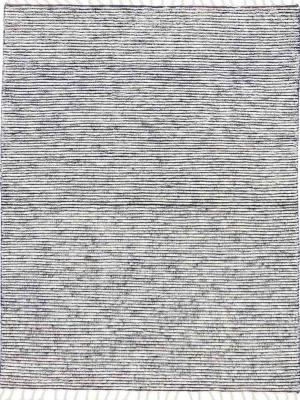 Alpine Hand-knotted Stripe White & Gray Area Rug