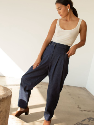 Or Two Pleat Pant In Denim