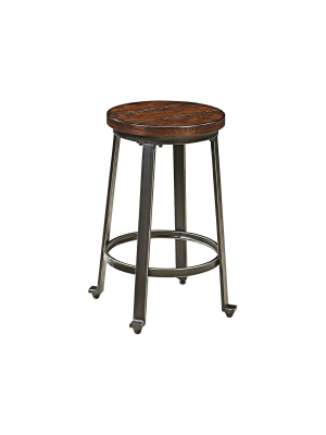 Set Of 2 23.5" Challiman Counter Height Barstool Brown Clay - Signature Design By Ashley