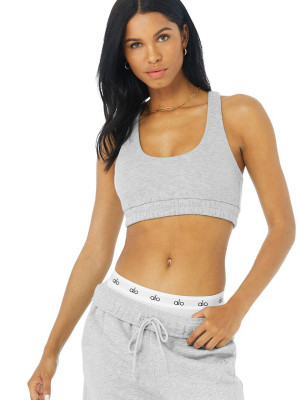 Scoop Neck Sweatshirt Bra - Athletic Heather Grey