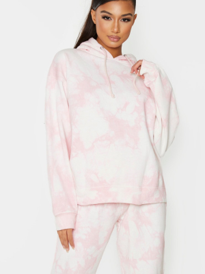 Light Pink Tie Dye Oversized Hoodie