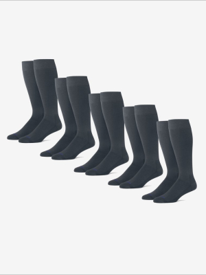 Men's Stay-up Dress Sock 5 Pack, Turbulence Grey