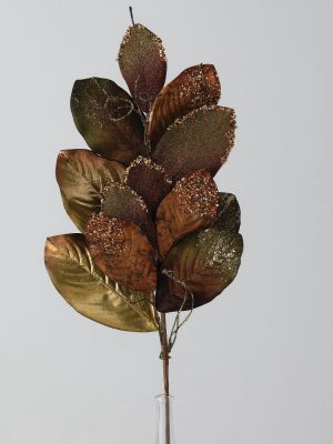 Sullivans Artificial Magnolia Leaf Spray 37.5"h Brown