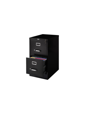 Staples 2-drawer Vertical File Cabinet Locking Letter Black 22"d (22335d)