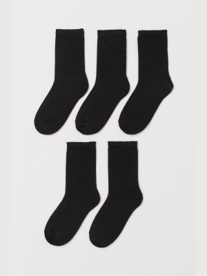 5-pack Scalloped-edge Socks