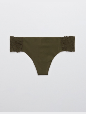 Aerie Leopard No Show Thong Underwear