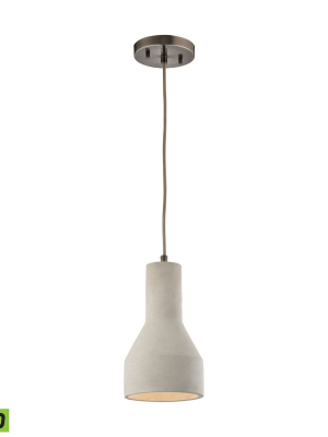 Urban Form 1-light 11 X 6 X 6 Mini Pendant In Black Nickel With Natural Concrete Shade - Includes Led Bulb