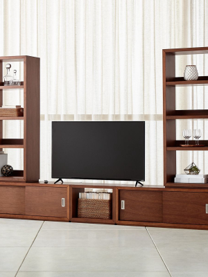 Aspect Walnut Modular Media Center With 23" Open Units