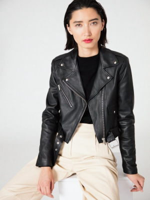 Baby Jane Smooth Leather Jacket Black