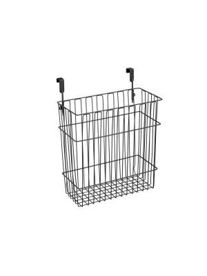 Mdesign Wire Over Cabinet Door Kitchen Storage Basket/trash Can