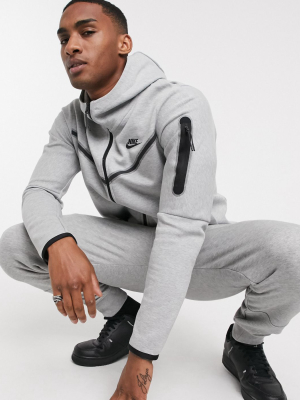 Nike Tech Fleece Full-zip Hoodie In Gray