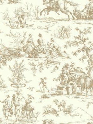 Seasons Toile Wallpaper In Neutrals By Ashford House For York Wallcoverings