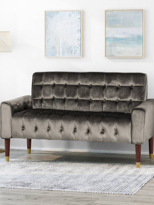 Harnett Tufted Velvet Loveseat - Christopher Knight Home