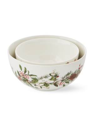 Woodland Berry Mixing Bowls, Set Of 2