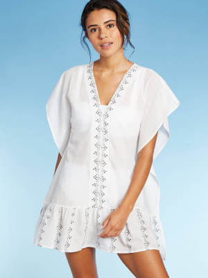 Juniors' Drop Waist Cover Up Dress - Xhilaration™ White