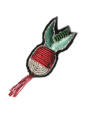 Hand Embroidered Radish Pin