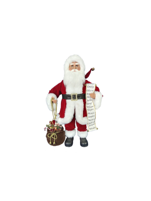 Kurt Adler 34" Kringle Klaus Traditional Santa And List