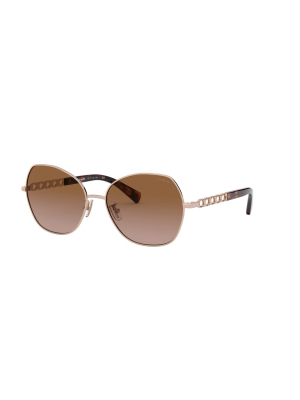 Coach Hc7112 933113 Female Irregular Lifestyle Sunglasses Gold