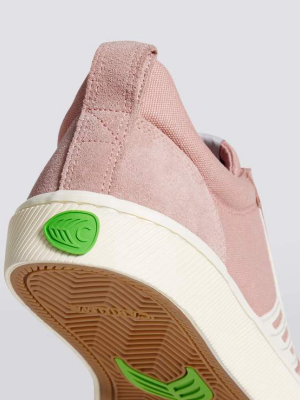Catiba Pro Skate Rose Suede And Canvas Ivory Logo Sneaker Women
