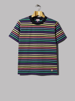 Armor-lux T-shirt Oi Polloi (rich Navy / Rainbow)