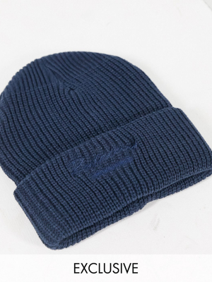 Reclaimed Vintage Inspired Unisex Beanie Hat In Navy