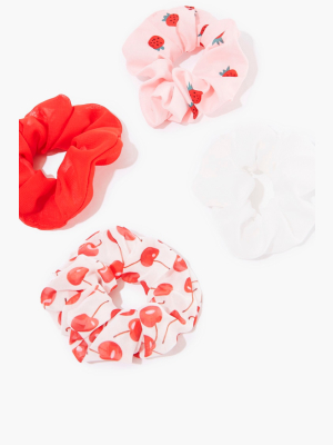 Fruit Print Scrunchie Set