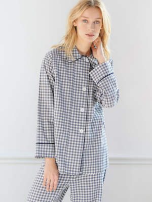 Kate Pajama Top Sea Gingham