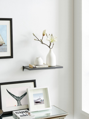 Floating Wall Shelf With Aluminum Bar - Danya B.