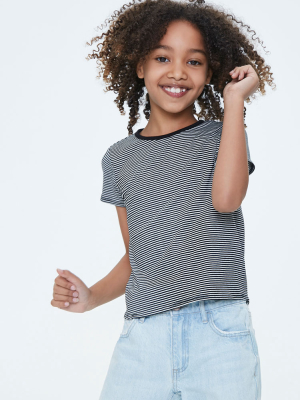 Girls Striped Crew Tee (kids)