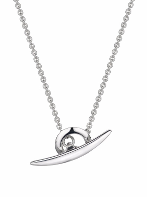 Men's Silver Arc T-bar Necklace