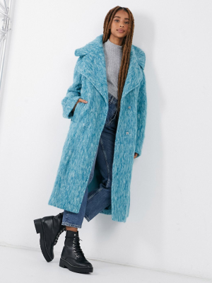 Asos Design Slouchy Oversized Maxi Coat In Jade