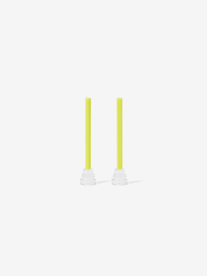Set Of 2 Taper Candles Yellow