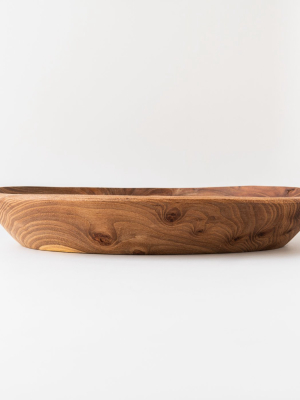Hand Carved Wooden Dough Bowl - Elm