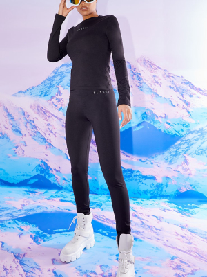 Black Ski Fleece Lined High Waist Leggings