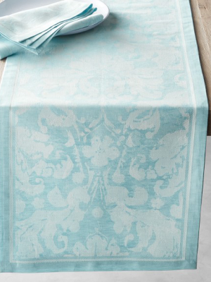 Damask Jacquard Table Runner, Blue