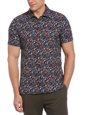 Total Stretch Slim Fit Multi-color Print Shirt