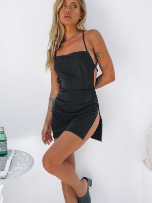 Amara Backless Mini Dress Black