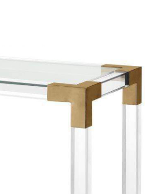 Eichholtz Royalton Console Table - Clear & Bronze