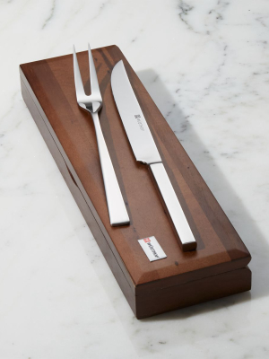 Wusthof ® Stainless Steel Carving Set In Walnut Box
