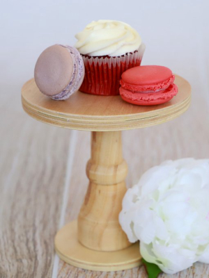 Rustic Cake Stand/nightstand - 6.5in Tall - Natural