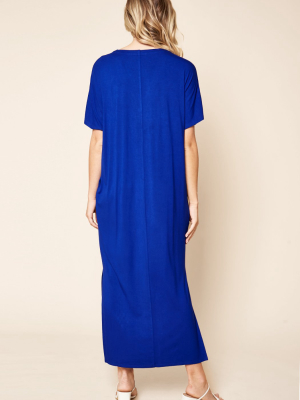 Blanca Jersey Knit Draped Maxi Dress