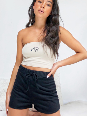 Prettylittlething Sand Circle Logo Bandeau Top