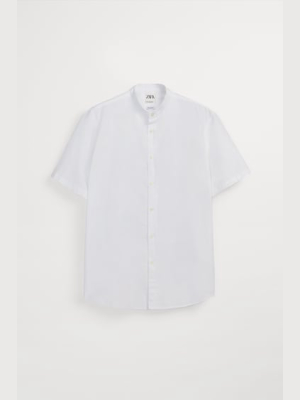 Mandarin Collar Oxford Shirt