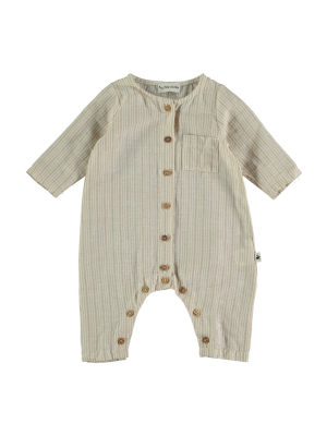 Linen Cotton Striped Baby Jumpsuit