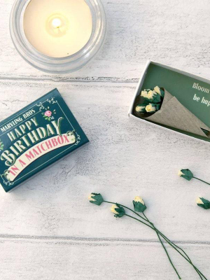 Happy Birthday Folk Art Mini Bouquet In A Matchbox